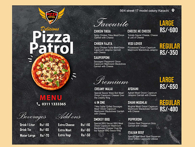 Pizza Patrol | Pizza Menu brand identity graphic design menu poster design restaurant