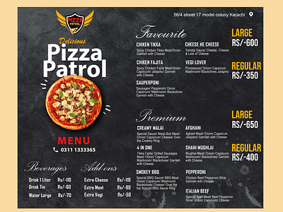 Pizza Patrol | Pizza Menu