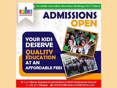 Admission Open - School Post admission flyer design admission open advertising banner school work