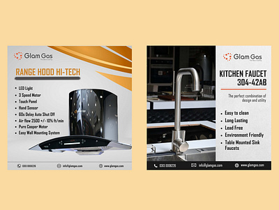 Facebook Posts - Glam Gas brand identity kitchen appliances product design social media post social media poster