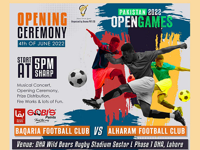 Sports Poster - Open Games Pakistan soccer social media post socialmedia sports design sportsposter