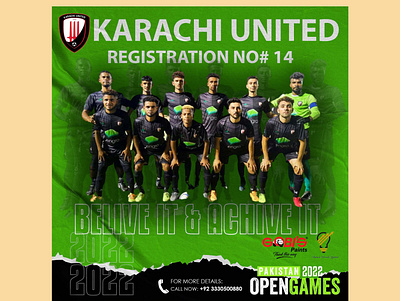 Karachi United Poster - Open Games Pakistan footballposter footballteam socialmediapost