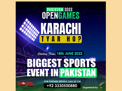 Sports Banner - Pakistan Open Games advertising banner poster design social media post sportsbanner
