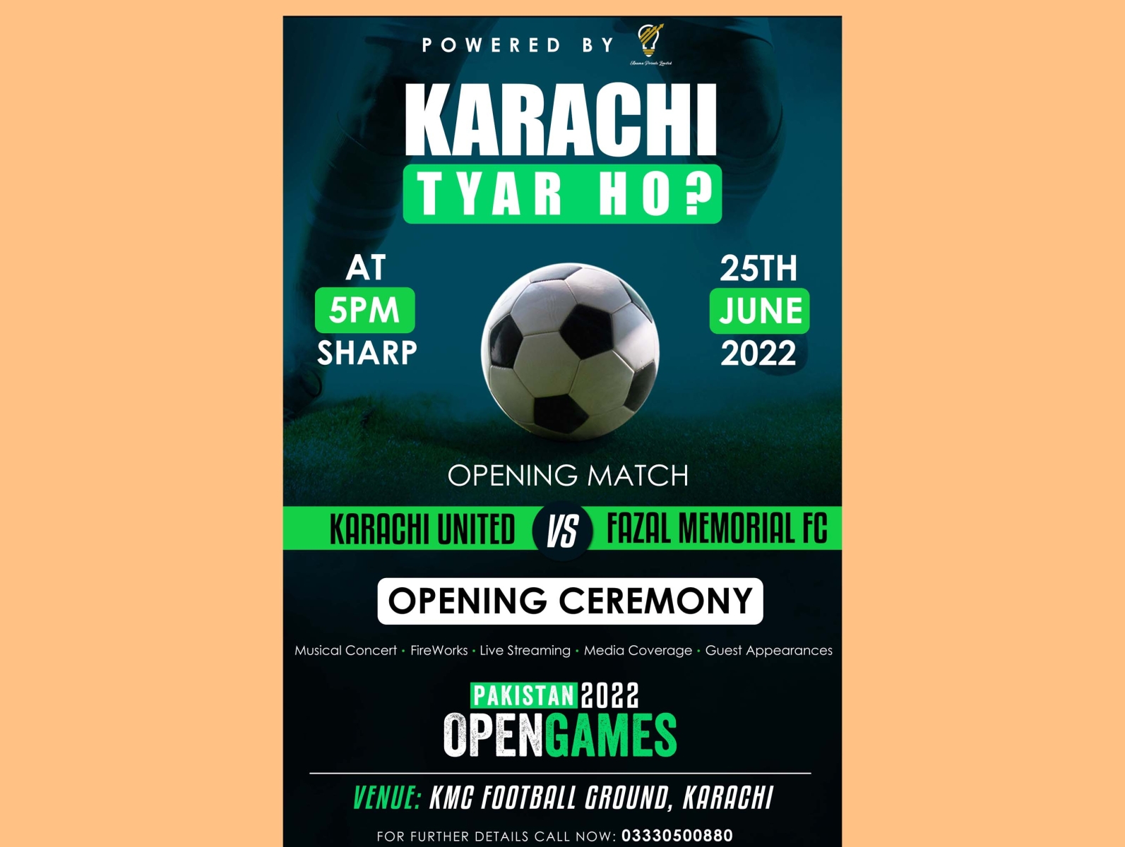 Football Match - Banner - Pakistan Open Games by Muskan Rizvi on Dribbble