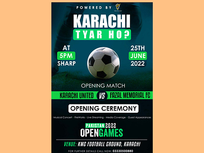 Football Match - Banner - Pakistan Open Games