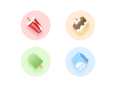 delicious food icon clean cute design flat food illustration minimalist