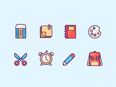 line icon about stationery clean flat icon illustration stationery