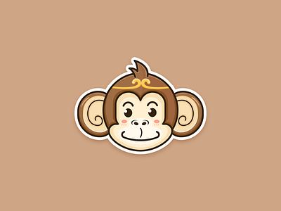 Monkey animal cute design flat flat illustration funny illustration mascot monkey outline vector