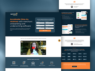 Landing Page for Agreement Express, a payments software