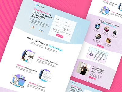 Landing Page for PetDesk, a veterinary software design landing page marketing software vet