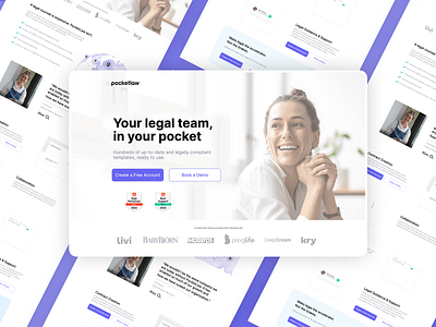 Landing Page for pocketlaw, a legal software design landing page marketing software