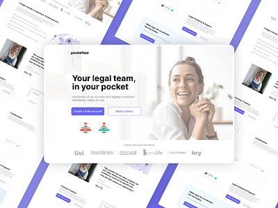 Landing Page for pocketlaw, a legal software