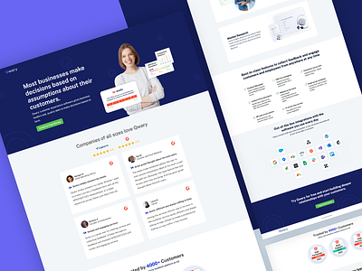 Landing Page for Qwary, a survey software design landing page marketing software survey platform