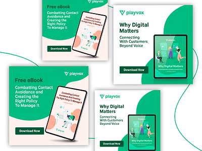 Paid Social Ads for Playvox, a workforce management software ads design illustration software