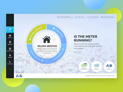 Landing Page Design - AMS Billing ams billing clean colorful fresh home illustration landing ui ux