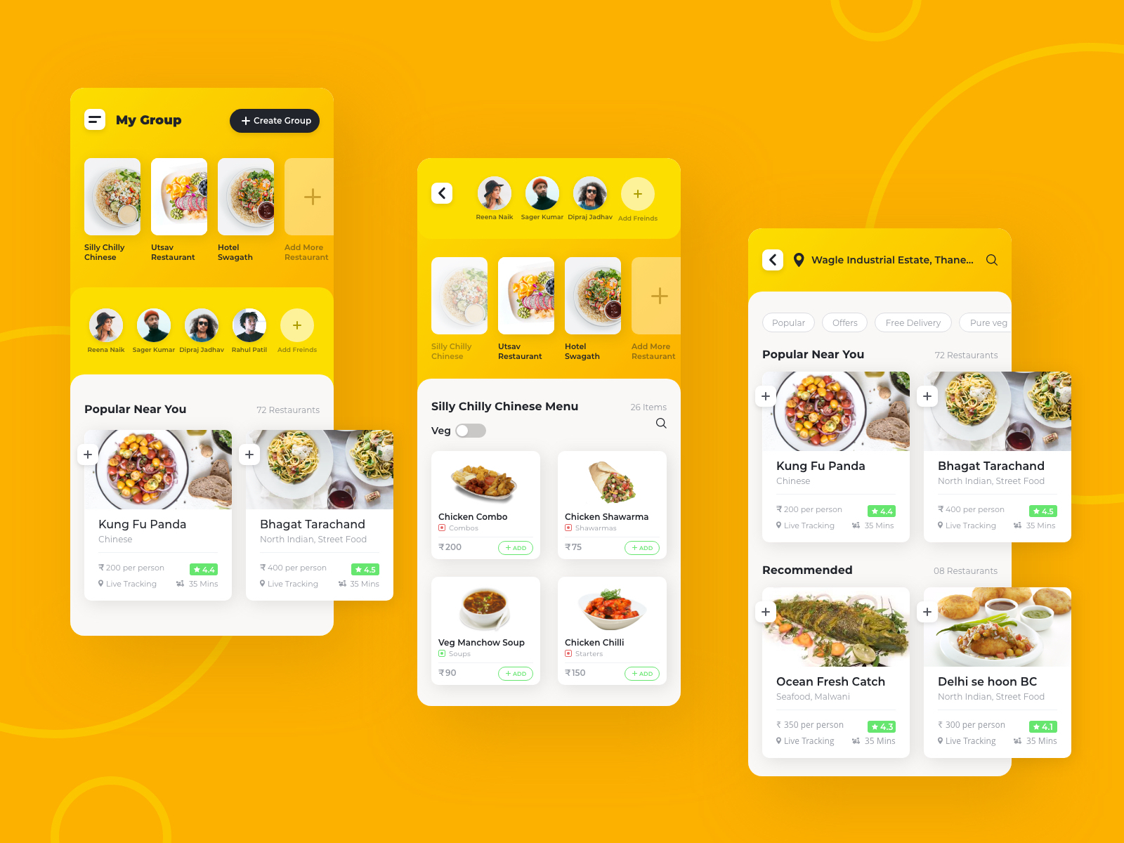 Food ordering app by Santosh Kushanwar on Dribbble