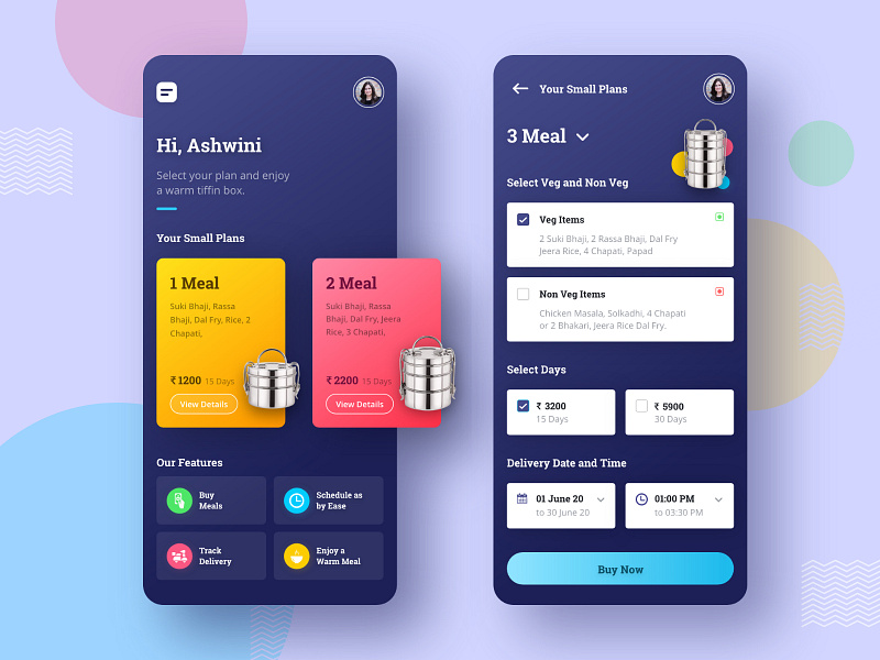 Homemade lunch and dinner box service app by Santosh Kushanwar on Dribbble