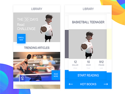 Library App app book interface library reading ui