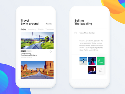 Vacation plans App a arrange holiday trip ui