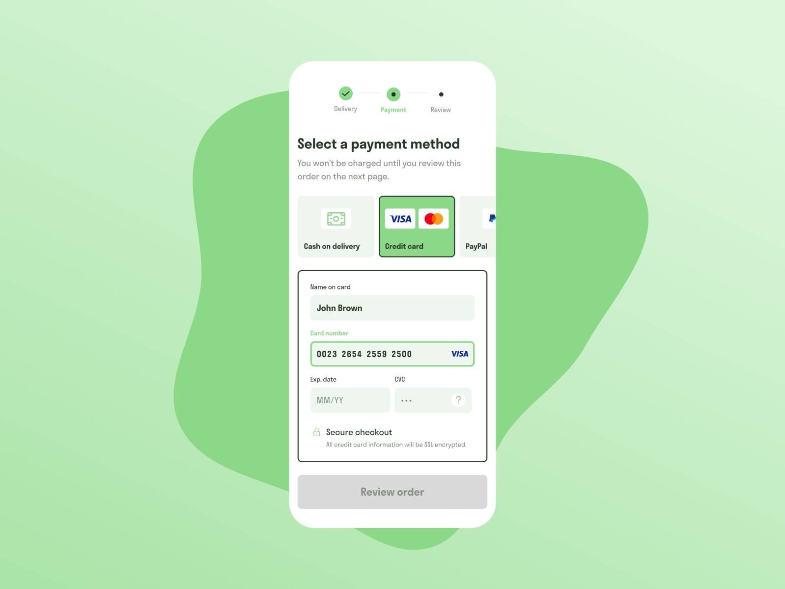 Daily UI #002: Credit card checkout by Nina Š. on Dribbble