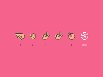 Hello Dribbble fingerspelling gesture hand hello sign sign language thanks