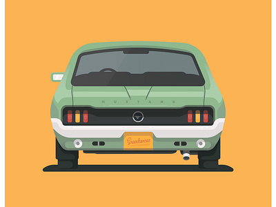 Vintage Ford Mustang ford mustang illustration old car vector