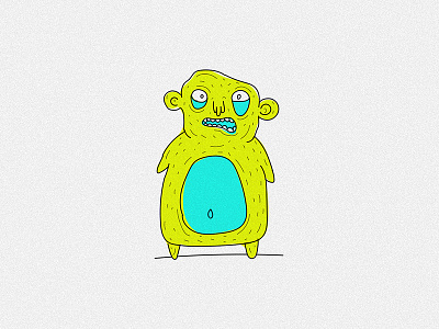 creature bear 1/3 bear crazy creature doodle draw illustration monster neon sketch weird