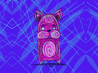 cosmic dog creature 1/3 art cosmic creature dog doodle illustration ipad monster sketch