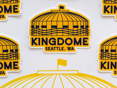 The Kingdome | Sticker ballpark baseball design graphic design illustration major league merchandise minimalist mlb seattle mariners sports vector