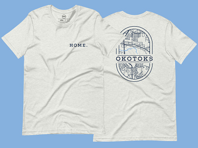 HOME: Okotoks Map | T-Shirt alberta apparel design branding canada design graphic design hoodie design illustration logo map merchandise okotoks sports t shirt design vector