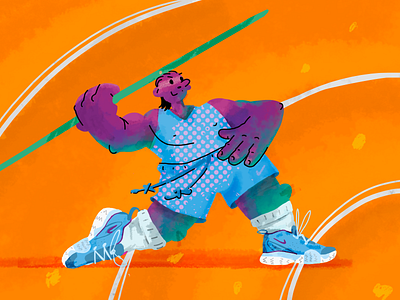 Super athlete artwork character character design design flat illustration minimal sport vector web website