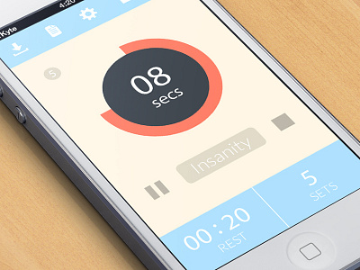Interval Timer App design exercise flat interface iphone menu timer ui workout