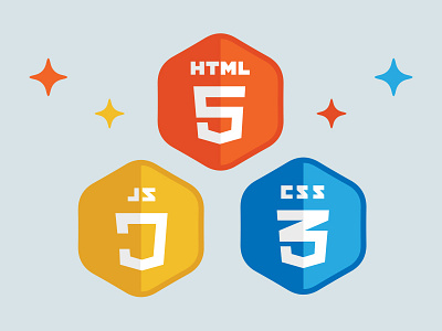 HTML5 Stack Badges badge css flat hexagon html html5 javascript technology web