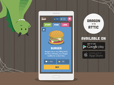 Dragon in the Attic android app attic burger dragon game ios one page promo shop