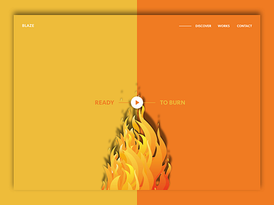 Blaze Web blaze burn fire home page landing landing page orange simple ui ux web web design yellow