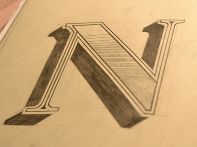 N sketch type typography