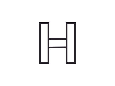 Double H creative design form h letter line logo monogram vector