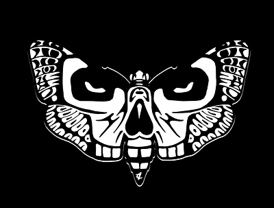 01 Wings | Moth apparel blackandwhite illustration ink moth skull skullart streetwear tattoo tshirt vector