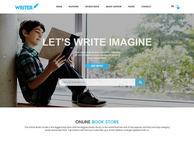 Writer – eCommerce Book Store Template agency books books store ecommerce magazine ad