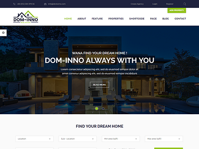 Dominno – Real Estate HTML Template agency agent apartment business corporate html property real estate realestate rental responsive retina ready