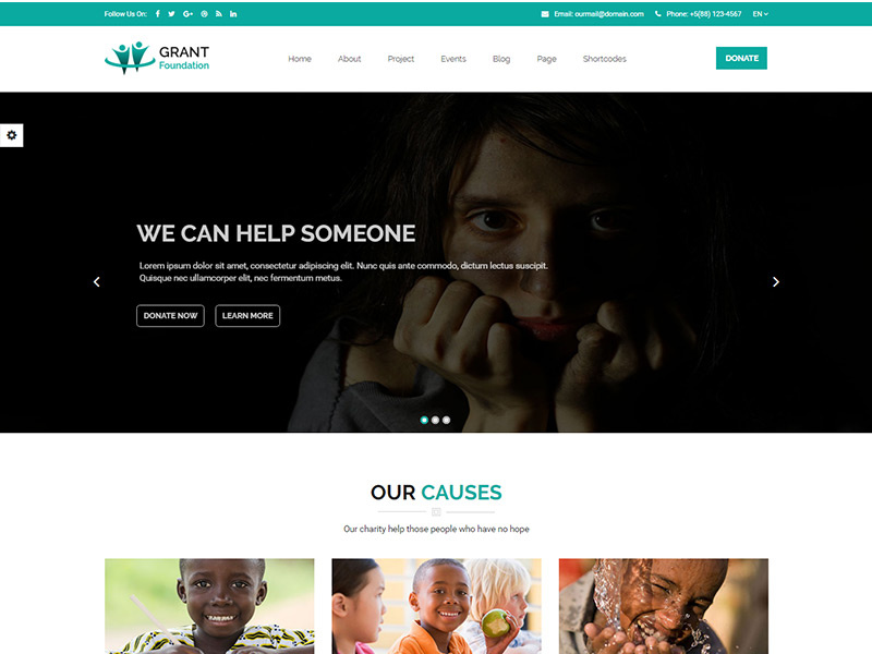 Grant Foundation – Nonprofit Charity Template html template html fund raising foundation donation donate charity cause