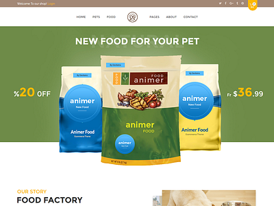 Animer – Pet Food eCommerce Bootstrap Template $5.00 animal bootstrap clothes dog fashion furniture html5 kids pet pet food shopping tee