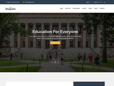 Eduguide – Education HTML Template agency app blog business college corporate education medical