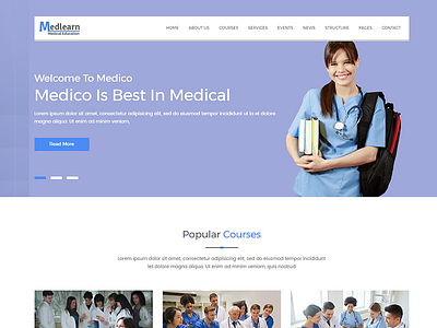 Medlearn – Medical Education HTML Template appointment business care doctor. fitness health hospital medical medicine patient pharmacy surgeon