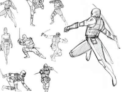 how to draw ninja poses