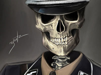 Nazi skeleton art illustration