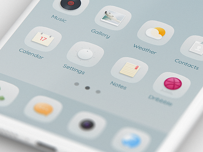 Hello,Dribbble calendar contacts gallery icon music notes setting theme weather