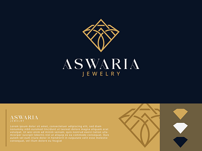 "ASWARIA" luxury jewelry logo branding design graphic design illustration logo logo folio