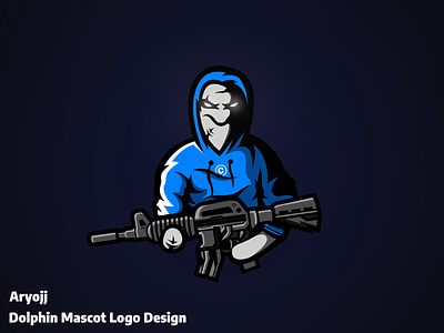 M4 Dolphin dolphin esports gaming gun logo m4 mascot sold