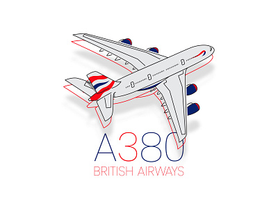 A380 British Airways a380 aryojj aryojj.com british airways design illustration plane ui ux vector